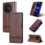 For vivo Y300i 5G / Y39 5G Global AZNS Magnetic Calf Texture Leather Phone Case(Dark Brown)