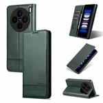 For vivo X200s AZNS Magnetic Calf Texture Leather Phone Case(Dark Green)