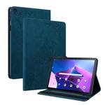 For Lenovo Tab M10 10.1 3rd Gen Butterfly Flower Embossed Leather Tablet Case(Blue)
