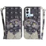 For Infinix Hot 12i 3D Colored Horizontal Flip Leather Phone Case(Hug Cat)