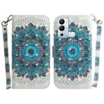 For Infinix Hot 12i 3D Colored Horizontal Flip Leather Phone Case(Peacock Wreath)