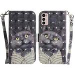 For Motorola Moto G42 3D Colored Horizontal Flip Leather Phone Case(Hug Cat)