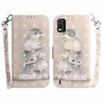 For Nokia C21 Plus 3D Colored Horizontal Flip Leather Phone Case(Squirrels)