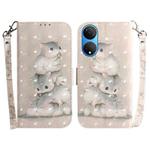 For Honor X7 3D Colored Horizontal Flip Leather Phone Case(Squirrels)