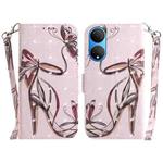 For Honor X7 3D Colored Horizontal Flip Leather Phone Case(Butterfly High-heeled)