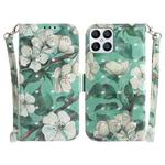 For Honor X8 3D Colored Horizontal Flip Leather Phone Case(Watercolor Flower)