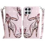 For Honor X8 3D Colored Horizontal Flip Leather Phone Case(Butterfly High-heeled)