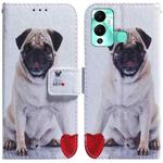 For Infinix Hot 12 Play Coloured Drawing Leather Phone Case(Pug)
