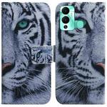 For Infinix Hot 12 Play Coloured Drawing Leather Phone Case(Tiger)