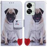 For OnePlus Nord 2T Coloured Drawing Leather Phone Case(Pug)