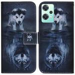 For OnePlus Nord CE 2 Lite 5G Coloured Drawing Leather Phone Case(Wolf and Dog)