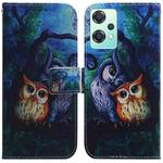 For OnePlus Nord CE 2 Lite 5G Coloured Drawing Leather Phone Case(Oil Painting Owl)