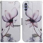 For Tecno Spark 8 Pro Coloured Drawing Leather Phone Case(Magnolia Flower)