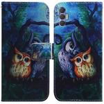 For Tecno Spark 8 Pro Coloured Drawing Leather Phone Case(Oil Painting Owl)