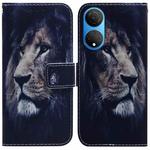 For Honor X7 Coloured Drawing Leather Phone Case(Lion)