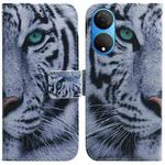 For Honor X7 Coloured Drawing Leather Phone Case(Tiger)