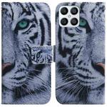 For Honor X8 Coloured Drawing Leather Phone Case(Tiger)