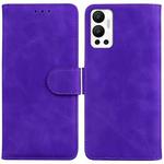 For Infinix Hot 12 Skin Feel Pure Color Flip Leather Phone Case(Purple)