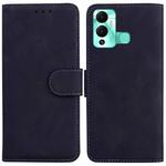 For Infinix Hot 12 Play Skin Feel Pure Color Flip Leather Phone Case(Black)