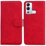 For Infinix Hot 12i Skin Feel Pure Color Flip Leather Phone Case(Red)