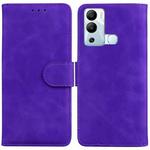 For Infinix Hot 12i Skin Feel Pure Color Flip Leather Phone Case(Purple)