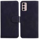 For Motorola Moto G42 Skin Feel Pure Color Flip Leather Phone Case(Black)