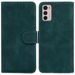 For Motorola Moto G42 Skin Feel Pure Color Flip Leather Phone Case(Green)