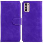 For Motorola Moto G42 Skin Feel Pure Color Flip Leather Phone Case(Purple)