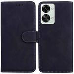 For OnePlus Nord 2T Skin Feel Pure Color Flip Leather Phone Case(Black)