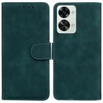 For OnePlus Nord 2T Skin Feel Pure Color Flip Leather Phone Case(Green)