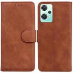 For OnePlus Nord CE 2 Lite 5G Skin Feel Pure Color Flip Leather Phone Case(Brown)