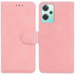 For OnePlus Nord CE 2 Lite 5G Skin Feel Pure Color Flip Leather Phone Case(Pink)