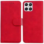 For Honor X8 Skin Feel Pure Color Flip Leather Phone Case(Red)