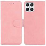 For Honor X8 Skin Feel Pure Color Flip Leather Phone Case(Pink)