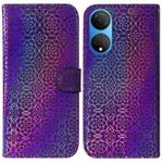 For Honor X7 Colorful Magnetic Buckle Leather Phone Case(Purple)