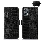 For Xiaomi Redmi Note 11T Pro Crocodile Top Layer Cowhide Leather Phone Case(Black)