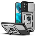 For Motorola Moto G52 Sliding Camera Cover Design TPU+PC Phone Case(Silver)