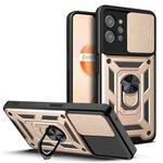 For OPPO Realme C31 Sliding Camera Cover Design TPU+PC Phone Case(Gold)