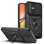 For vivo V23 5G / S12 Sliding Camera Cover Design TPU+PC Phone Case(Black)