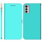 For Motorola Moto G42 Imitated Mirror Surface Horizontal Flip Leather Phone Case(Mint Green)