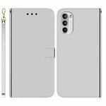 For Motorola Moto G52J Japan Version Imitated Mirror Surface Horizontal Flip Leather Phone Case(Silver)