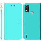 For Nokia C21 Plus Imitated Mirror Surface Horizontal Flip Leather Phone Case(Mint Green)