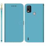 For Nokia C21 Plus Imitated Mirror Surface Horizontal Flip Leather Phone Case(Blue)