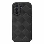 For Huawei Enjoy 50 China/nova Y70 4G Global/nova Y70 Plus Weave Plaid PU Phone Case(Black)