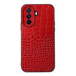 For Huawei Enjoy 50 China/nova Y70 4G Global/nova Y70 Plus Crocodile Top Layer Cowhide Leather Phone Case(Red)