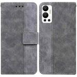 For Infinix Hot 12 Geometric Embossed Leather Phone Case(Grey)