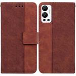 For Infinix Hot 12 Geometric Embossed Leather Phone Case(Brown)