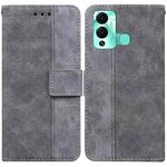 For Infinix Hot 12 Play Geometric Embossed Leather Phone Case(Grey)