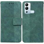 For Infinix Hot 12i Geometric Embossed Leather Phone Case(Green)