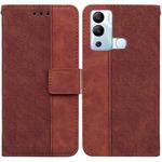 For Infinix Hot 12i Geometric Embossed Leather Phone Case(Brown)